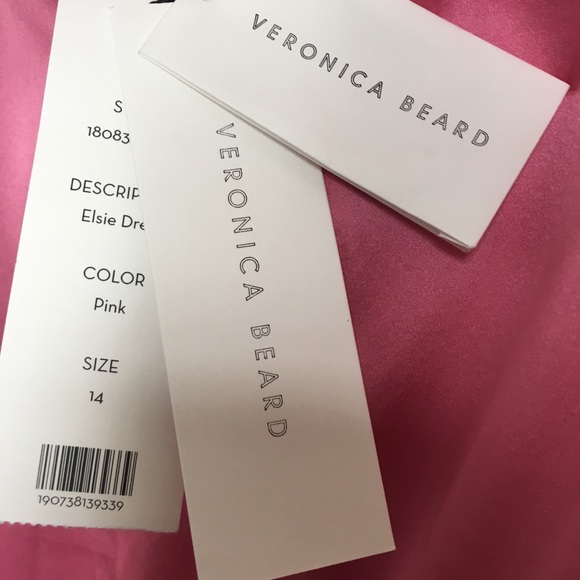 Veronica Beard Elsie Silk Midi Dress Pink 14 - Picture 6 of 7